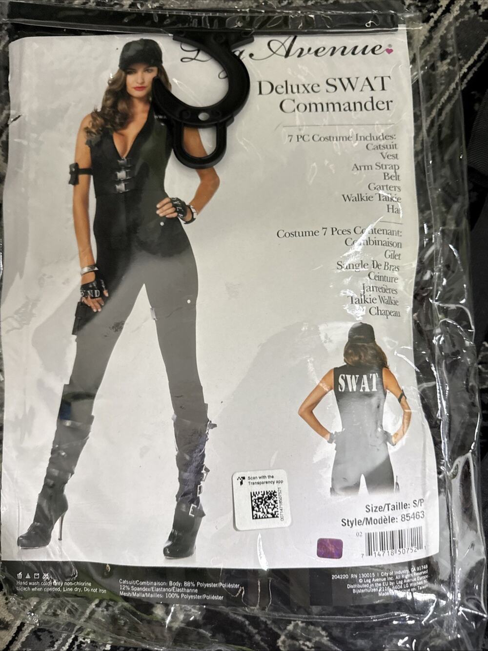 Leg Avenue Deluxe Swat Commander Halloween Costume, Black, Small